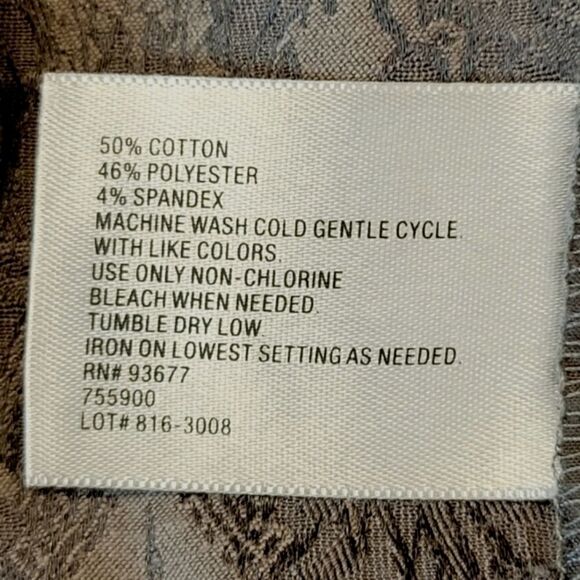 Worthington Brown Damask Patterned Cropped Skinny Pants Size 14 - Picture 6 of 8